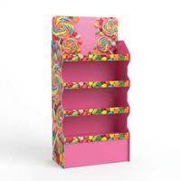 Présentoir de sol en carton personnalisé pour le commerce de détail, présentoir en papier pour magasin, pour boissons, bonbons, noix, cosmétiques