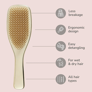 <span class=keywords><strong>Brosse</strong></span> démêlante professionnelle en nylon durable OEM ODM <span class=keywords><strong>pour</strong></span> tous types de cheveux, antistatique, avec massage du cuir chevelu, peigne à palettes chromé - Product Image 5