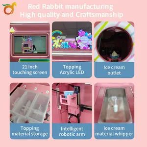 เครื่องจําหน่ายไอศกรีมนุ่มอัตโนมัติ Red Rabbit ผู้ผลิตเครื่องโกนน้ําแข็งเกล็ดหิมะ