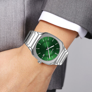 Montre homme à quartz lumineuse étanche avec bracelet en acier, calendrier intégré, pour le marché transfrontalier, vente directe usine - Product Image 5