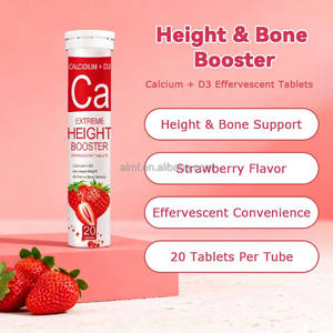 טבליות תוססות סידן D3 20 חבילות משפרות את צפיפות העצם תומכות בגדילה מגביר גובה קיצוני לילדים מבוגרים תוסף תזונה - Product Image 3