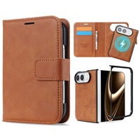 Nouvel étui portefeuille magnétique détachable en cuir pour téléphone Duo avec blocage RFID, porte-cartes, pochette à monnaie et protection antichute, coque à rabat