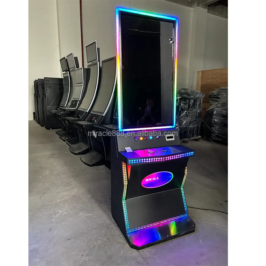 MIRACLE Consola de juegos que funciona con monedas de 32/43 pulgadas Monitor curvo vertical Gabinete de juegos de habilidad de diamante a la venta