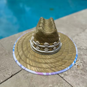 Venta al por mayor verano salvavidas sombrero de paja bajo el ala impresión personalizada América Sombrero sombrero de playa Surf salvavidas con logotipo sombrero de paja - Product Image 4
