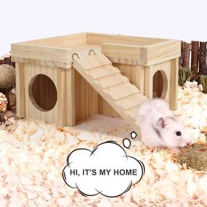 JUNJI personnalisé <span class=keywords><strong>prix</strong></span> <span class=keywords><strong>cage</strong></span> pour hamster maisons pour animaux de compagnie meubles en bois grande cachette <span class=keywords><strong>cage</strong></span> pour hamster chinchillas avec toboggan - Product Image 4