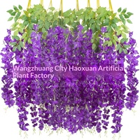 Pabrik Grosir Untaian Bunga Wisteria Sutra Buatan untuk Dekorasi Pernikahan, Langit-langit, Dinding, Lengkungan, Ornamen Rumah, Dekorasi Hijau