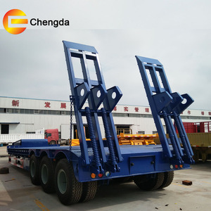 Semi-<span class=keywords><strong>remorque</strong></span> à plateau surbaissé en acier bleu de 60 tonnes, neuve, avec pneus 1100R20 - Product Image 5