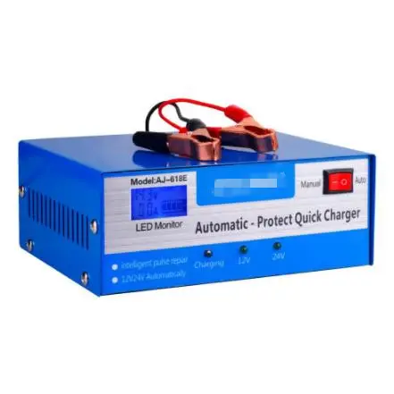 AJ-618E نبض إصلاح شاحن بطارية 130V-250V 200AH 12V 24V كامل التلقائي شاحن بطارية دراجة نارية سيارة شحن سريع