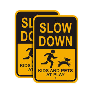 لافتة تحذير للسلامة على الطرق للأطفال عالية الوضوح، لافتة تحذيرية بألوان جذابة مصنوعة من الألومنيوم - Product Image 2