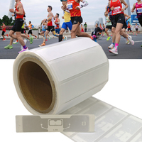 Dogbone Rfid Sticker Maraton Sports Timing Tag 9424 Uhf Rfid Tag Wet Inlay White Printable Labels