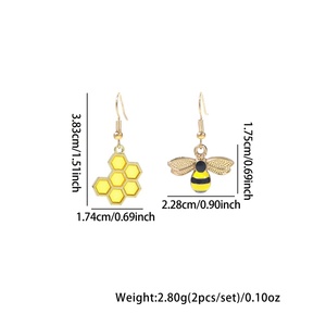 <strong>Bee</strong> Honeycomb Earrings for Women Simple Geometric Hexagon Honeycomb Beehive Dangle Earrings Dainty <strong>Bee</strong> Earrings Jewelry <strong>gift</strong> - Product Image 2