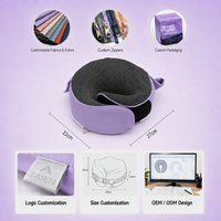 Maßgefertigtes OEM/ODM U-förmiges Memory-Schaum Reisekissen mit Kapuze, Tragbar, Leichtgewichtig, Ungiftig, mit Individuellem Logo und Verpackung, Nackenkissen für