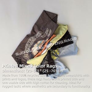 Trapos de Limpieza de Algodón Reciclado, Trapos de Camisetas de Colores Cortados en Trozos, Trapo Industrial de Algodón Puro para Limpieza - Product Image 2