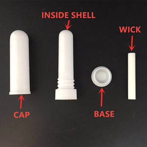 Großhandel breite PP weiß leer leer einfarbig Kunststoff Ätherisches Öl Nase Inhalator-Verpackung Nase-Inhalator-Verpackung mit Dochteln - Product Image 2