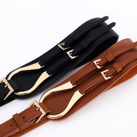 Ceinture pour femme tendance et polyvalente, pour robe ou blazer, couleur unie, boucle de haute qualité, accessoires en cuir PU