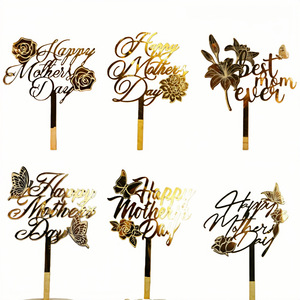 Nuevo Producto Decoración para Pastel del Día de la Madre <span class=keywords><strong>con</strong></span> <span class=keywords><strong>Flores</strong></span> <span class=keywords><strong>y</strong></span> <span class=keywords><strong>Mariposas</strong></span>, Adorno Acrílico para Pastel del Día de la Madre - Product Image 5