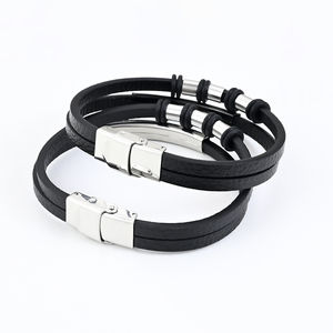 Pulsera de Acero Inoxidable Trenzada a Mano Multicapa Geométrica Unisex de Moda Europea y Americana, Informal/Deportiva, Marca SC - Product Image 4