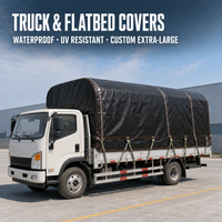 Bâche de camion avec fermeture éclair, 250 g/m², robuste, imperméable, en HDPE, sur mesure, grande taille, pour couvrir une remorque à plateau