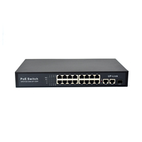 Commutateur PoE CCTV 4 8 16 24 ports pour caméra IP Hikvision 10/100/1000M IEEE802.3af/at avec fonction d'extension VLAN/250m