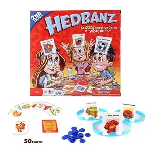 智趣玩具儿童家长派对游戏新Hedbanz游戏我是什么卡片棋盘游戏给孩子们玩的快速问题