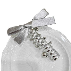Élastique à cheveux en forme de cordon téléphonique argenté, tresse bulle élégante, élastique à cheveux doux pour cheveux raides, élastique pour queue de cheval - Product Image 5