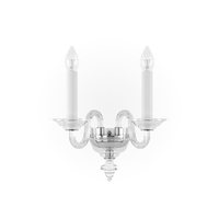 Lampe murale décorative de luxe en verre transparent fait main avec bras porte-bougie pour la maison, la villa, le salon, le hall d'hôtel