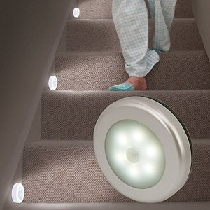 6 Đèn Led Ban Đêm Tự Động Bật/Tắt Stick-On Bất Cứ Nơi Nào Pin Hoạt Động Không Dây LED Cảm Biến Chuyển Động Ánh Sáng Đèn Tủ - Product Image 1