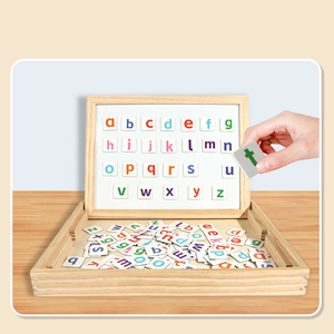 Classic Montessori Wooden Spelling Puzzle Board with Storage <b>Box</b> and Flash Cards Early Educational Word Learning <b>Toy</b> for Kids - Product Image 5