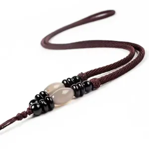 Wholesale 3mm x 65cm Crystal Agate Jade Amber Pendant on Cord Jewelry Findings & Components