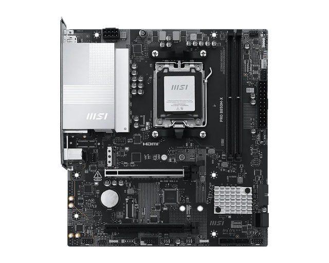 MSI PRO B850M-X Motherboard AMD B850 AM5 mATX | DDR5 8200+ MT/s PCIe 5.0 M.2 5G LAN