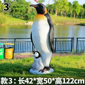 Yeni varış el yapımı fiberglas reçine gerçekçi yaşam boyutu penguen heykeli hayvan heykel bahçe dekorasyon için