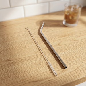 <b>Metal</b> Drinking <b>Straws</b> Reusable Cocktail Bar Accessories Minimalist Style 2-Pack - Product Image 6