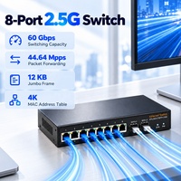 Switch Ethernet 8 ports 2.5GbE avec 2x10G SFP+ Uplink, Switch réseau multi-Gigabit 100/1000/2500Mbps pour NAS et AP WiFi 6