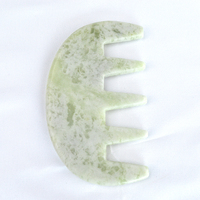 Peigne en jade Xiuyan naturel pur, outil de massage du cuir chevelu Guasha, logo personnalisé, faible MOQ, peigne Gua Sha en pierre de jade, vente chaude