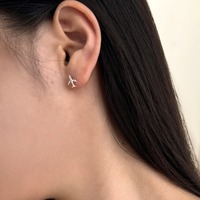 Dylam Boucles d'oreilles en argent sterling 925 hypoallergéniques personnalisées minimalistes Bijoux fins Boucles d'oreilles avion en plaqué or 18 carats pour femmes