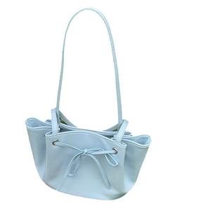 Bolso coreano tipo dumpling con lazo, azul, con cordón, para mujer, uso diario, primavera 2024 - Product Image 5