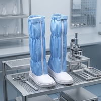 Botas de Seguridad Industriales Personalizadas Antiestáticas de Cuero con Entresuela de PVC y Suela de TPU Azules para Uso en Fábrica ESD y Salas Blancas, Unisex