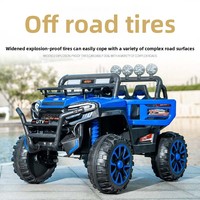 Mobil Listrik Plastik Empat Roda Off-Road dengan Remote Control, Kendaraan Mainan Isi Ulang untuk Anak Laki-laki Perempuan, Dua Anak