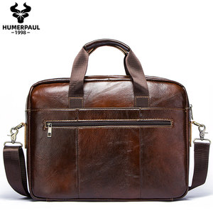 Humerpaul Tùy Chỉnh Túi Cho Nam Giới Chính Hãng Da Cặp Kinh Doanh Xử Lý Messenger Vai Túi Nam Văn Phòng Crossbody Máy Tính Xách Tay Túi - Product Image 2