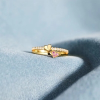 Anillo Apilable de Plata de Ley 925 con Doble Corazón y Símbolo de Amor Entrelazado, Regalos para el Día de San Valentín con Certificación CE