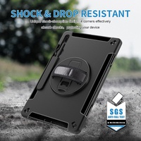 Étui de protection pour tablette Samsung Tab S7 FE 12,4 pouces SM-T733 SM-T735 avec béquille rotative à 360°, emplacement pour stylet et dragonne incassable