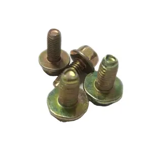 China Supplier DIN EN 1662 Washer Head Machine Screw Yellow Zinc Plated Hexagon Bolt with Flange