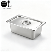 Plat de service GN en acier inoxydable SUS201 Oulu 1/4*20CM de profondeur, compatible avec les cuisines commerciales et le transport de denrées alimentaires