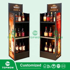 Estantes de exhibición de supermercado personalizados Estante de exhibición de <span class=keywords><strong>metal</strong></span> de 4 niveles Vino Cerveza Bebida Whisky Cócteles Licor Soporte de exhibición de <span class=keywords><strong>metal</strong></span> - Product Image 5