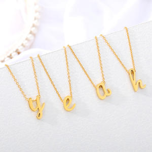 Tiny Cursive <strong>Initial</strong> <strong>Necklace</strong> Dainty Lowercase Letter <strong>Necklace</strong> Delicate Name Gift for Mom <strong>Child</strong> Sister - Product Image 4