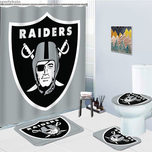 Las Vegas <span class=keywords><strong>Raiders</strong></span> banyo seti duş perdesi banyo halıları tuvalet kapak