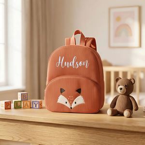Custom Embroidered Name Toddler Backpack <b>Anime</b> Design Corduroy <b>Plush</b> Casual Large Capacity Personalized Embroidery Gift Back - Product Image 3