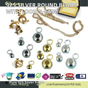 Perles rondes Weiji en argent sterling 925 de 3/4/5/6 mm avec connexion par boucle, modèle WJ1294, pour la création de bijoux multi-usages - Product Image 2