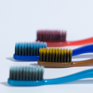 Soft Bristle Toothbrush With Tongue Scraper High Density Volcanic Fiber Adult Manual Toothbrush Chinese Style 8 Pack - Product Image 1