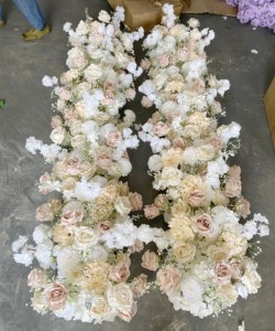 Wedding &amp; Thanksgiving Backdrop Decor Purple Arch Stand <strong>Flower</strong> Strip Pink White Artificial <strong>Silk</strong> High Simulation Rose Garland - Product Image 6